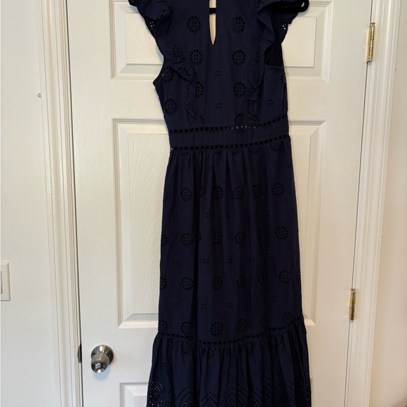 Aqua Eyelet Midi Dress - Picture 9 of 14